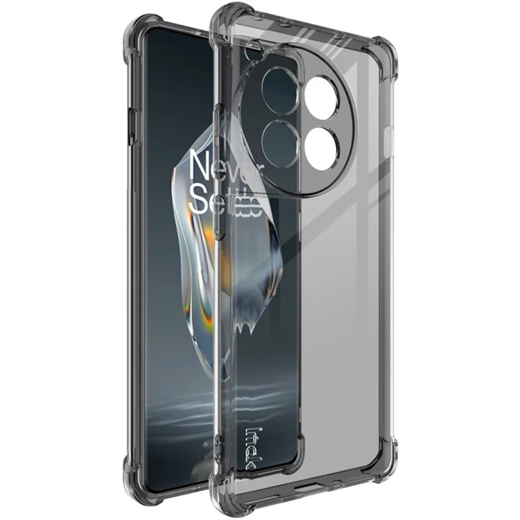 Imak Para OnePlus Ace 3 5G / 12R 5G Case TPU HD Clear Completamente Envuelto - Negro Transparente