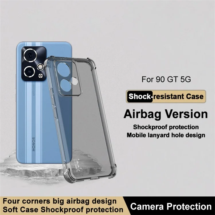 IMAK TPU Case for Honor 90 GT 5G Anti-drop Phone Cover Airbag Protection - Transparent Black