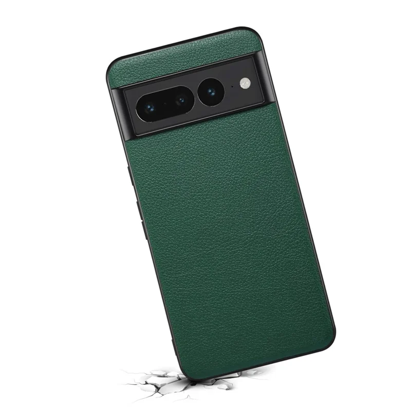 For Google Pixel 7 Pro 5G Case Calf Texture Anti-Scratch PU Leather Phone Back Cover - Green