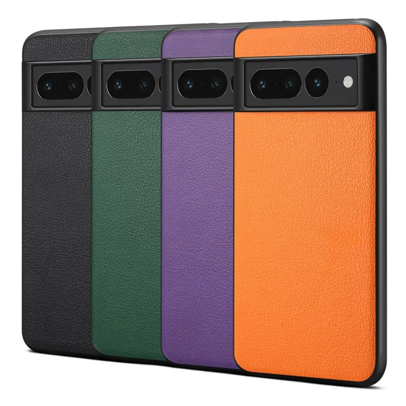 For Google Pixel 7 Pro 5G Case Calf Texture Anti-Scratch PU Leather Phone Back Cover - Green