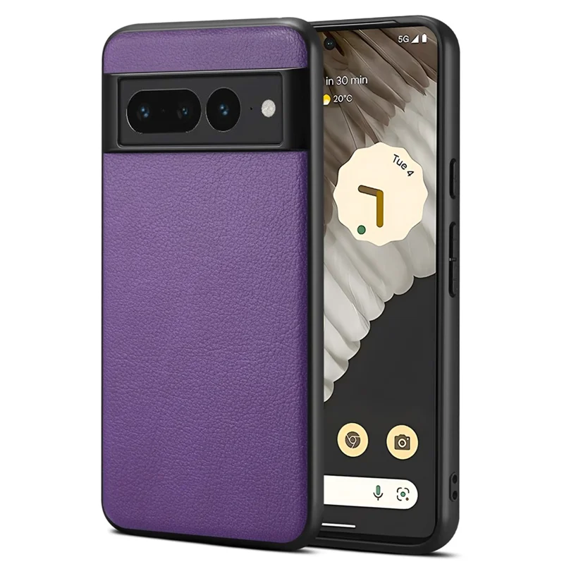 For Google Pixel 7 Pro 5G Case Calf Texture Anti-Scratch PU Leather Phone Back Cover - Green