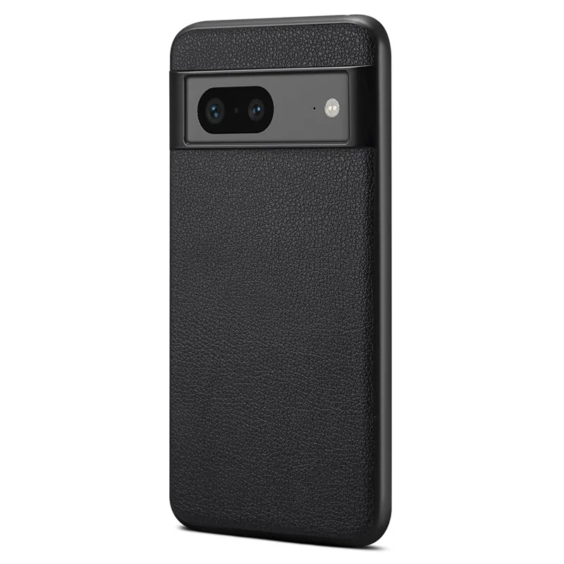 For Google Pixel 7 5G Phone Case PU Leather with Hard PC inner Shell Soft TPU Frame - Black