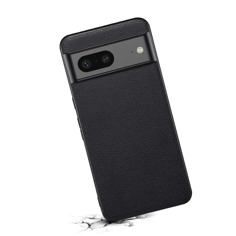 For Google Pixel 7 5G Phone Case PU Leather with Hard PC inner Shell Soft TPU Frame - Black