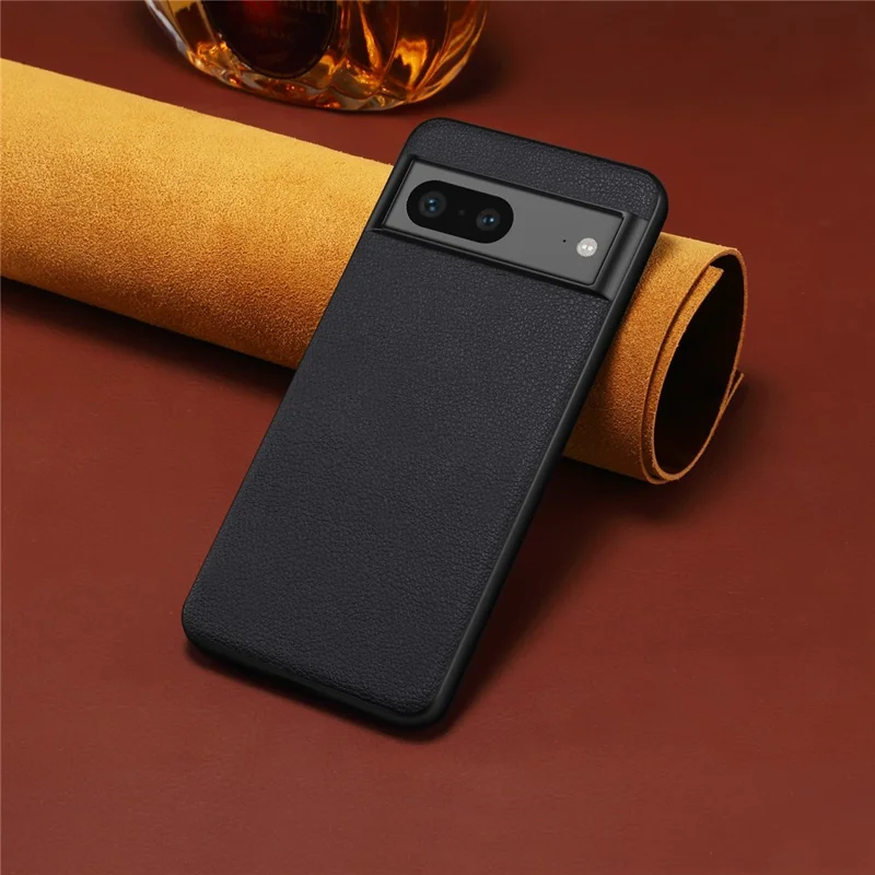 For Google Pixel 7 5G Phone Case PU Leather with Hard PC inner Shell Soft TPU Frame - Black