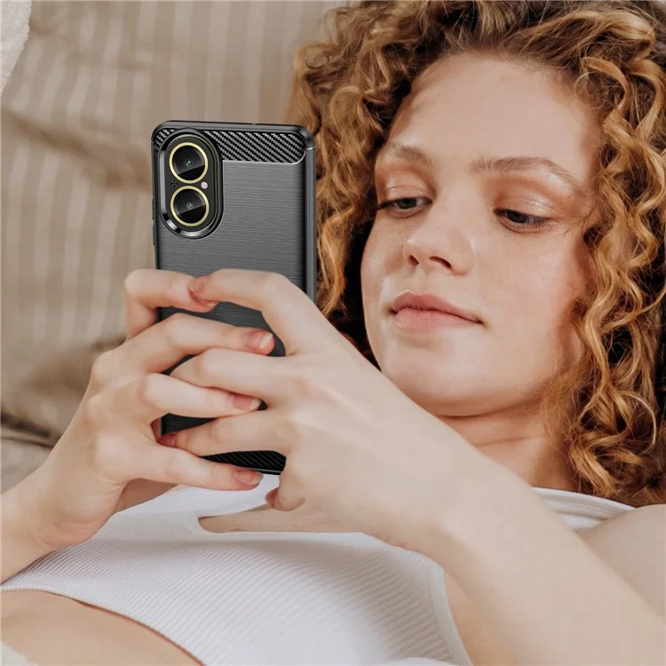 For Realme C67 4G Phone Cover Dustproof Anti-fingerprints TPU Case - Black