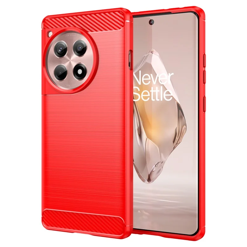For OnePlus 12R 5G / Ace 3 5G Case, Børstet TPU, Anti-fingeraftryk, Telefonbeskyttelse - Rød