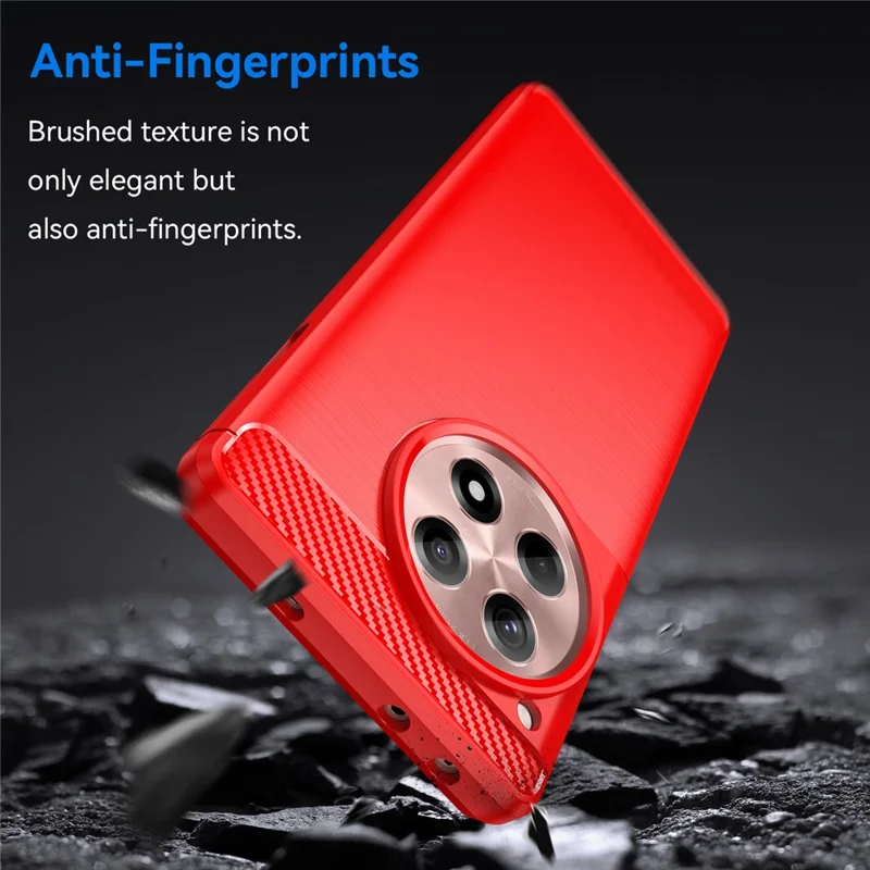 For OnePlus 12R 5G / Ace 3 5G Case, Børstet TPU, Anti-fingeraftryk, Telefonbeskyttelse - Rød