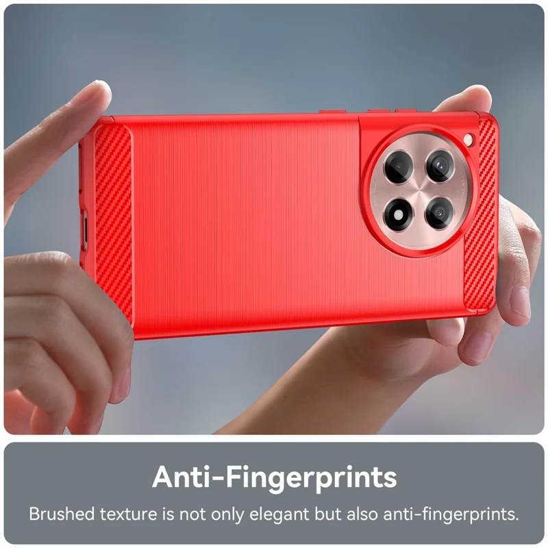 For OnePlus 12R 5G / Ace 3 5G Case, Børstet TPU, Anti-fingeraftryk, Telefonbeskyttelse - Rød