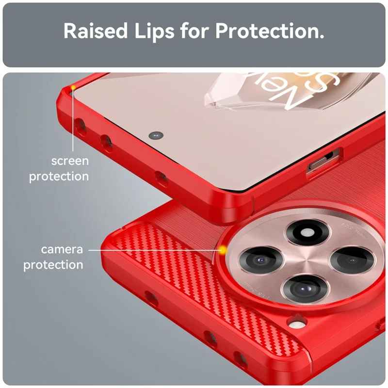 For OnePlus 12R 5G / Ace 3 5G Case, Børstet TPU, Anti-fingeraftryk, Telefonbeskyttelse - Rød