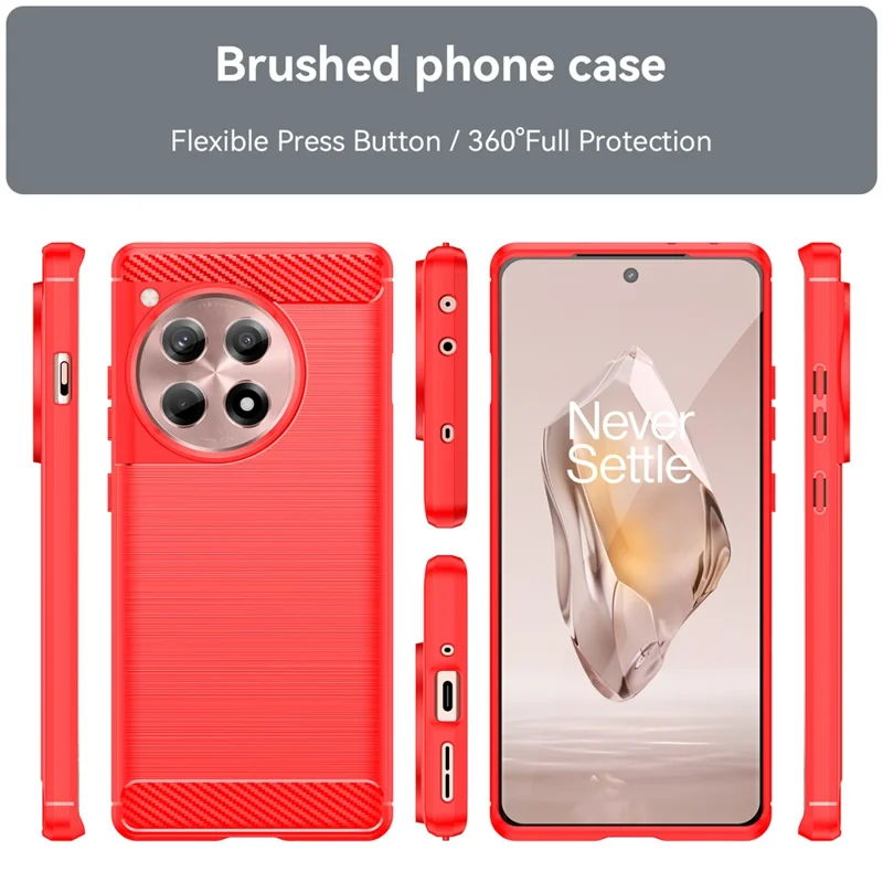 For OnePlus 12R 5G / Ace 3 5G Case, Børstet TPU, Anti-fingeraftryk, Telefonbeskyttelse - Rød