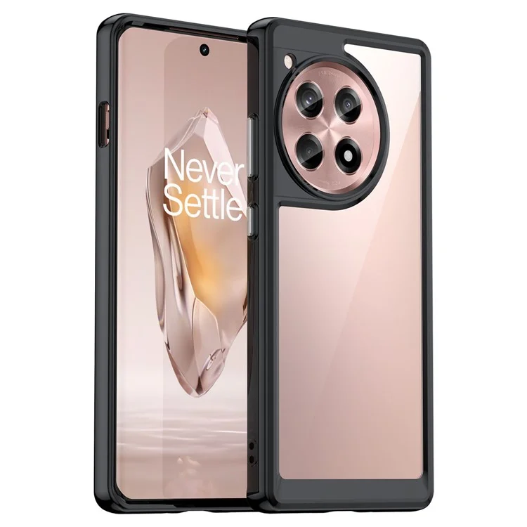 For OnePlus 12R 5G / Ace 3 5G Case TPU+Acrylic Protective Phone Cover - Black