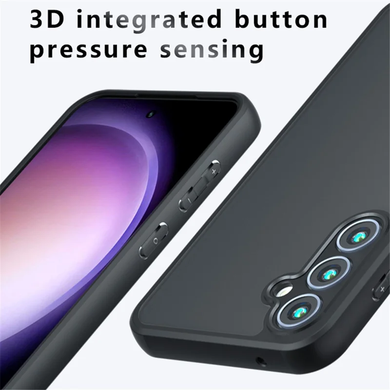 For Samsung Galaxy A24 4G (162.1 x 77.6 x 8.3mm) Case Drop-resistant TPU+PC Phone Cover - Transparent Black