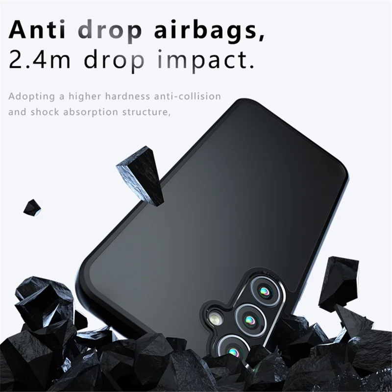 For Samsung Galaxy A24 4G (162.1 x 77.6 x 8.3mm) Case Drop-resistant TPU+PC Phone Cover - Transparent Black