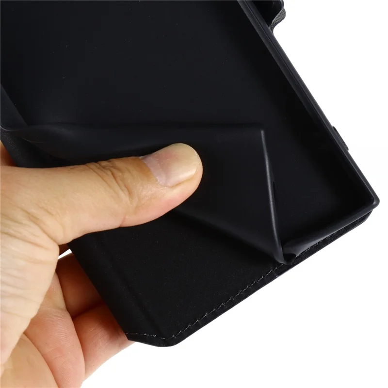 MUXMA MX115 For Samsung Galaxy S23 Ultra Magnetic Phone Case Leather Stand Wallet Shell - Black