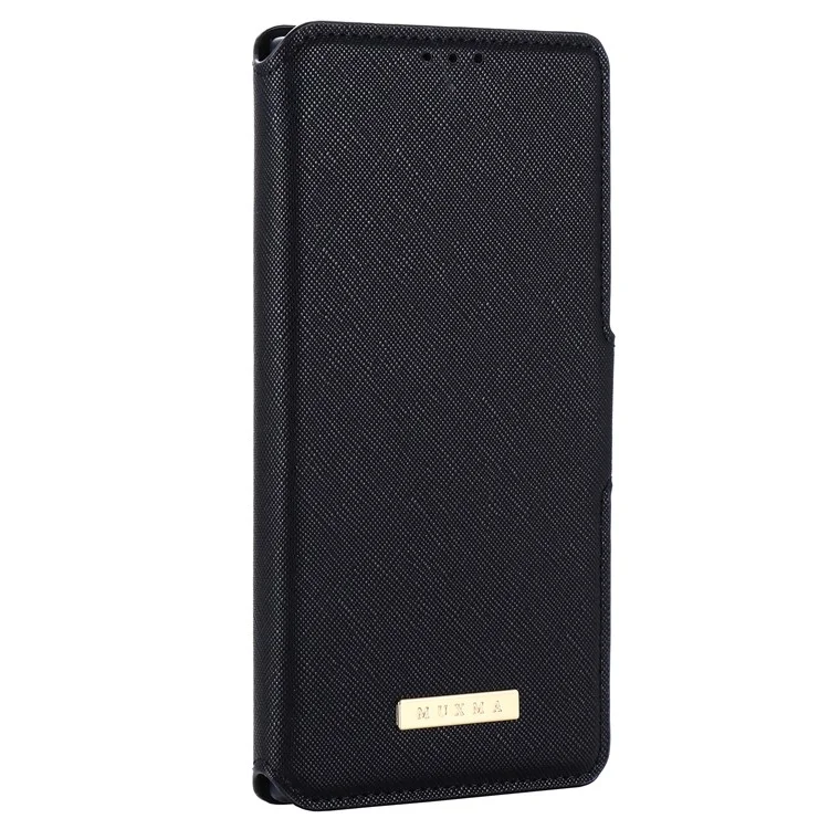 MUXMA MX115 Pour Samsung Galaxy S22 Ultra 5G Étui Texture Croisée Côté Fermoir Magnétique Housse de Téléphone - Noir