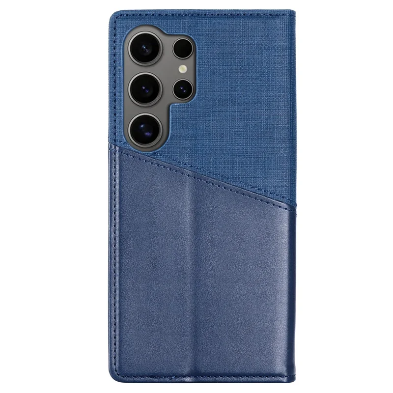 MUXMA MX109 For Samsung Galaxy S24 Ultra Case RFID Blocking Magnetic Closing Phone Cover - Blue
