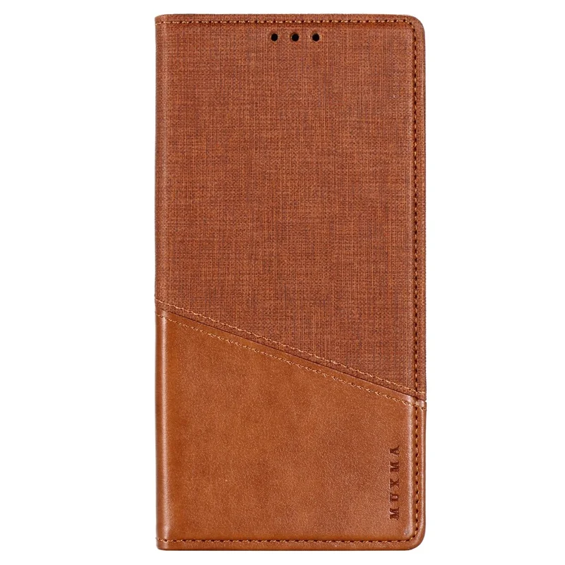 MUXMA MX109 For Samsung Galaxy S24 Ultra Case RFID Blocking Magnetic Closing Phone Cover - Brown