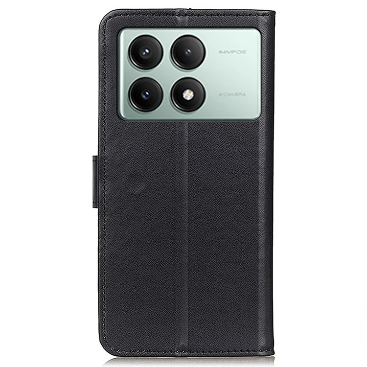 Para Xiaomi Redmi K70E 5G / Poco X6 Pro 5G Capa de Carteira de Couro com Fecho Magnético - Preto