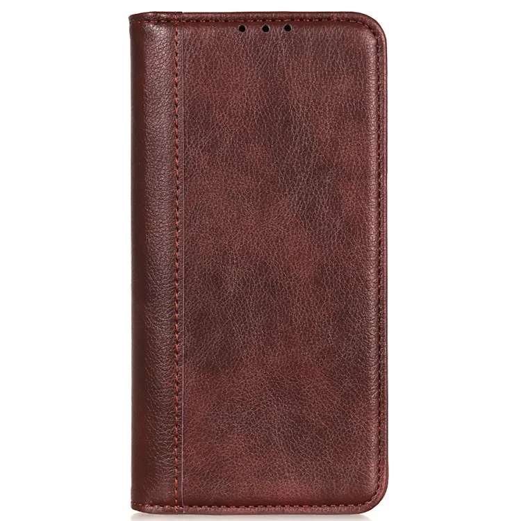 For Xiaomi Redmi K70E 5G / Poco X6 Pro 5G Case Wallet Split Leather Litchi Texture Phone Cover - Brown