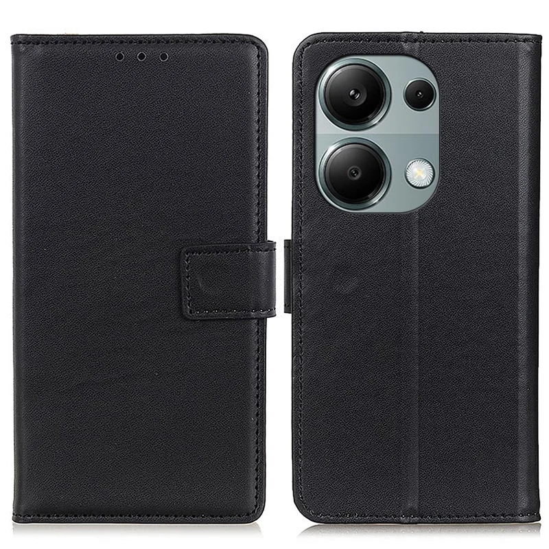 For Xiaomi Redmi Note 13 Pro 4G / Poco M6 Pro 4G Leather Case Fashionable Card Slots Phone Cover - Black