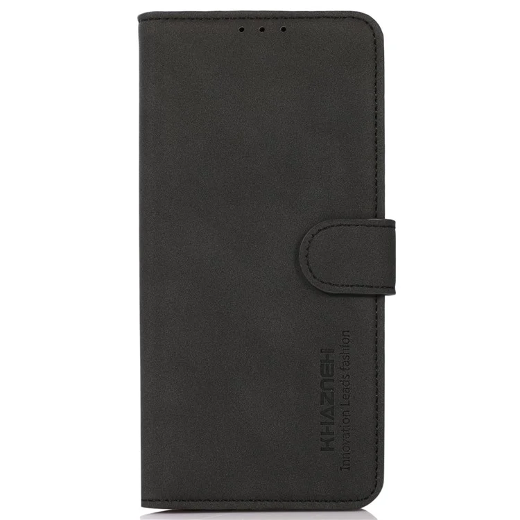 KHAZNEH Para Xiaomi Redmi Note 13 Pro 4G / Poco M6 Pro 4G Capa de Couro PU Wallet Folio Phone Cover - Preto