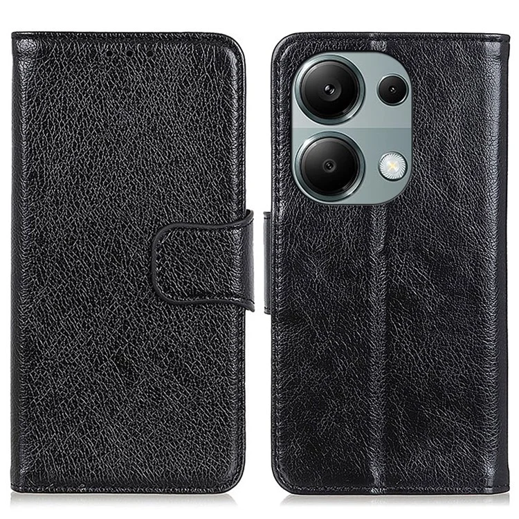 Per Xiaomi Redmi Note 13 Pro 4G / Poco M6 Pro 4G Case Split Leather Wallet Card Holder Stand Phone Cover - Nero