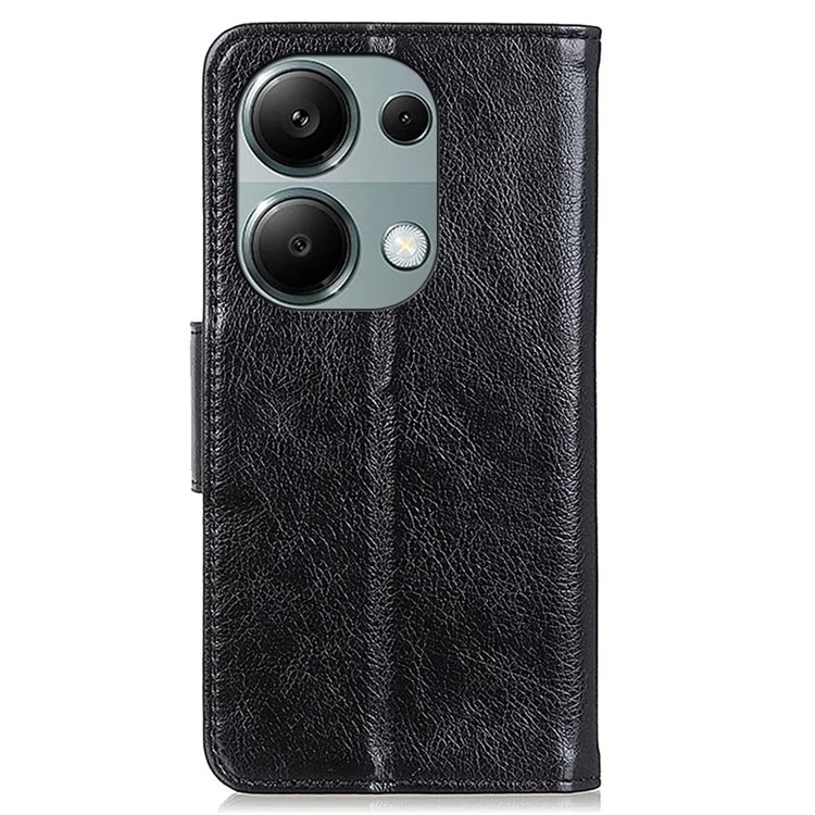 Per Xiaomi Redmi Note 13 Pro 4G / Poco M6 Pro 4G Case Split Leather Wallet Card Holder Stand Phone Cover - Nero