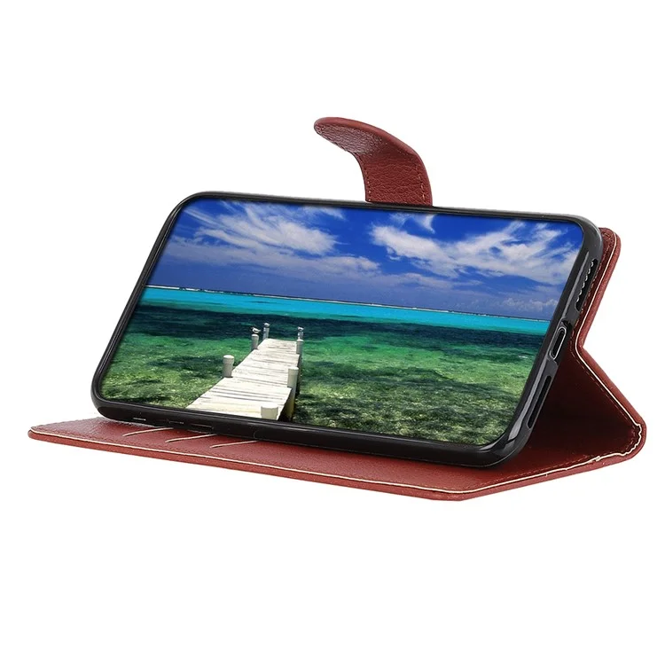 Para Xiaomi Redmi Note 13 Pro 4G / Poco M6 Pro 4G Funda Carcasa de Cuero PU con Soporte Plegable - Marrón