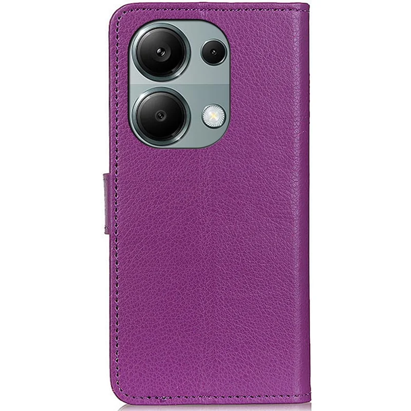 For Xiaomi Redmi Note 13 Pro 4G / Poco M6 Pro 4G Case PU Leather Folio Stand View Phone Cover - Purple