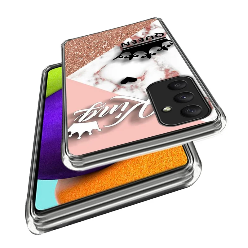 For Samsung Galaxy A35 5G Pattern Case Thin Flexible TPU Phone Cover - Marble Crown
