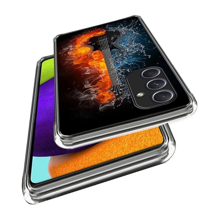 Für Samsung Galaxy A54 5G Telefonhülle Muster Weiche TPU Anti-Kratzer Stoßfeste Abdeckung - Eis und Feuer Gitarre