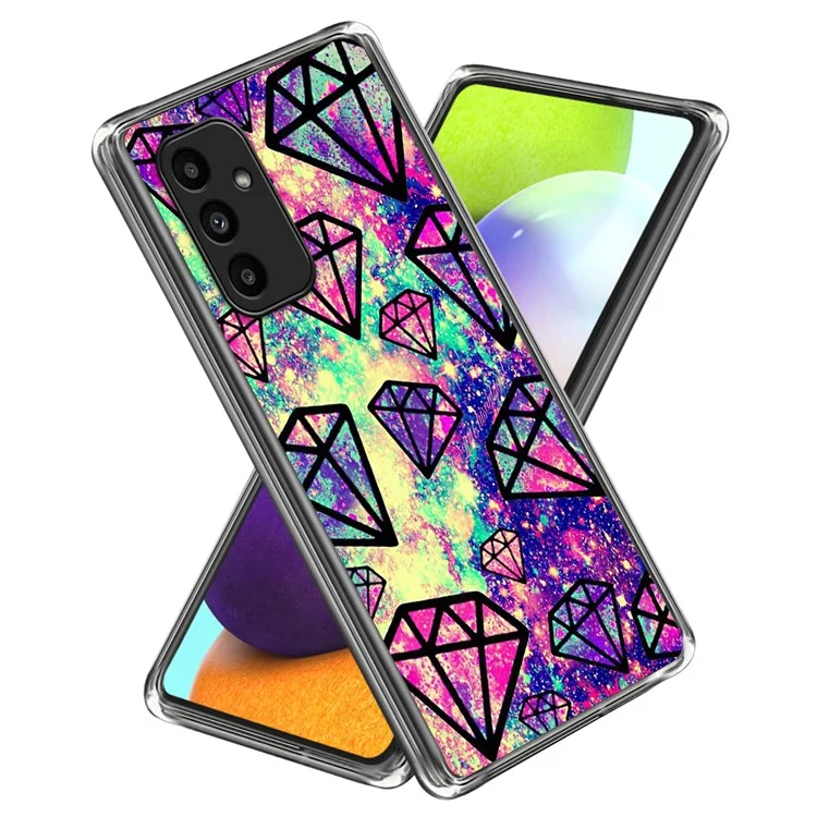 For Samsung Galaxy A15 4G / 5G TPU Protective Case Pattern Back Phone Cover - Diamonds