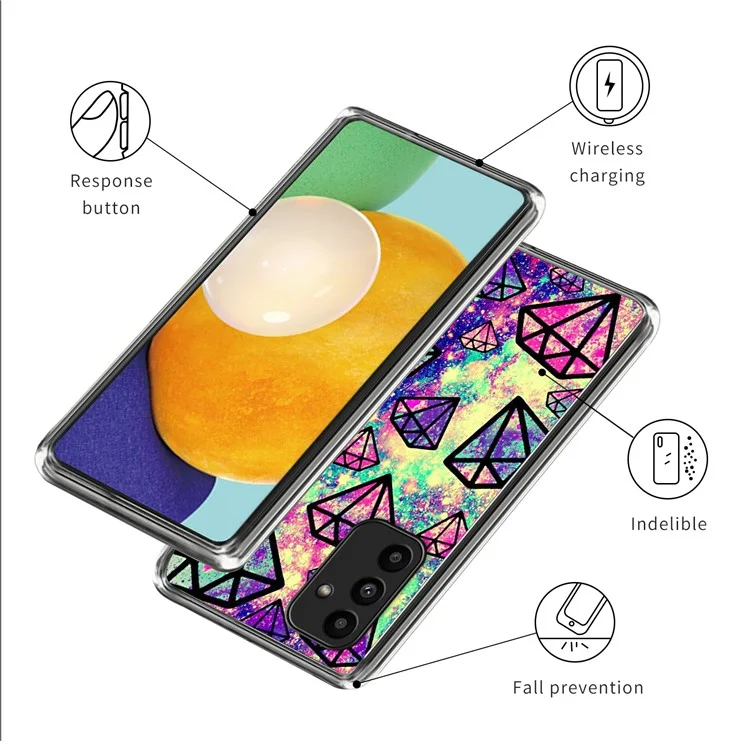 For Samsung Galaxy A15 4G / 5G TPU Protective Case Pattern Back Phone Cover - Diamonds