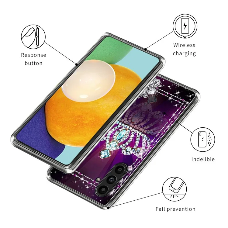 Für Samsung Galaxy A14 4G / 5G Hülle Muster Design Weiche TPU stoßfeste Handyhülle - Diamant Krone