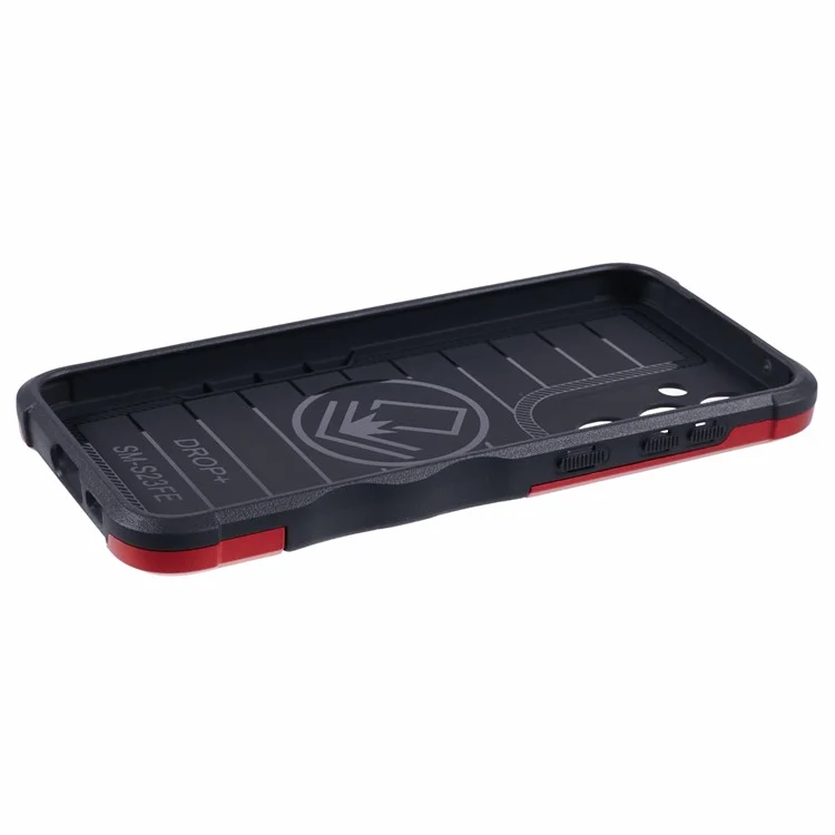 Für Samsung Galaxy S23 FE Case Anti-drop PC+TPU Handyhülle mit Ring Ständer - Rot