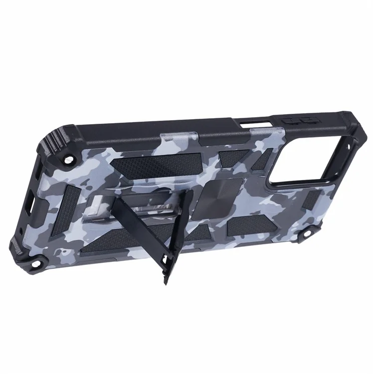 For Motorola Moto G Play (2024) 4G Cell Phone Case Camouflage Pattern Kickstand Cover - Black