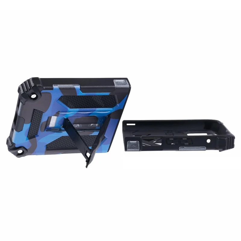 For Google Pixel 8 Pro Phone Case Detachable 2-in-1 Kickstand Cover with Camouflage Pattern - Blue