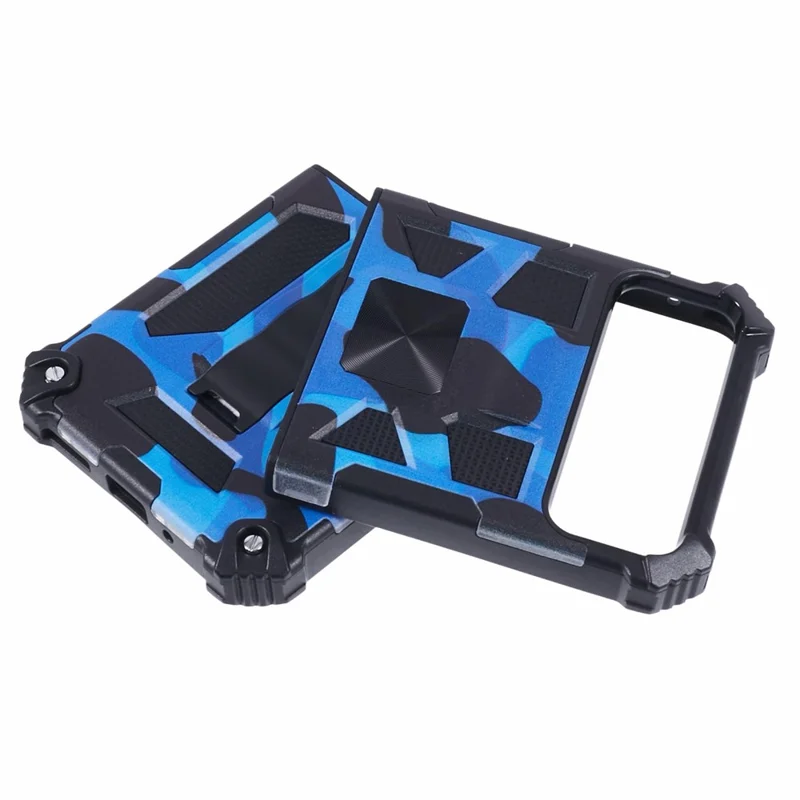 For Google Pixel 8 Pro Phone Case Detachable 2-in-1 Kickstand Cover with Camouflage Pattern - Blue