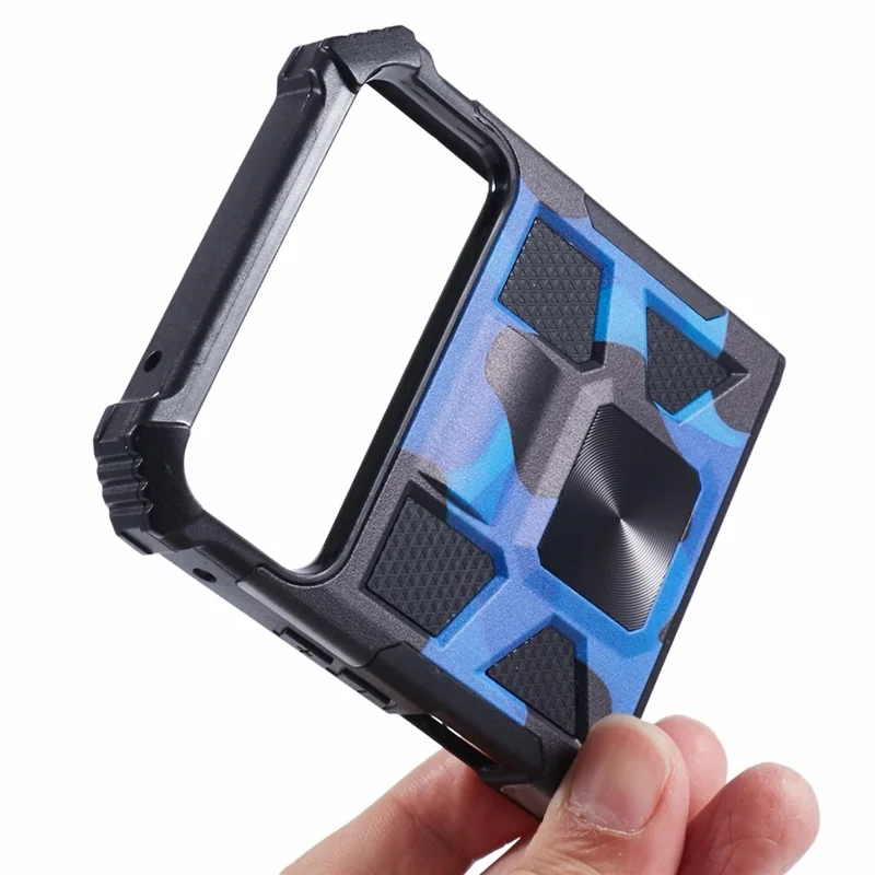 For Google Pixel 8 Pro Phone Case Detachable 2-in-1 Kickstand Cover with Camouflage Pattern - Blue