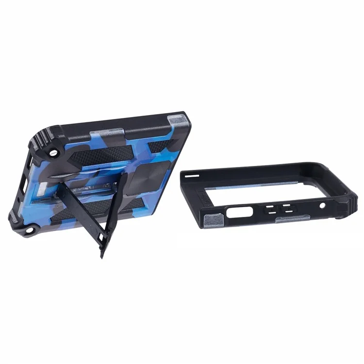 Para Motorola Razr 40 Ultra 5G Funda Desmontable 2 en 1 Patrón de Camuflaje Soporte de Teléfono - Azul
