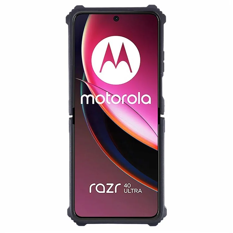 For Motorola Razr 40 Ultra 5G Case Detachable 2-in-1 Camouflage Pattern Kickstand Phone Shell - Navy Blue