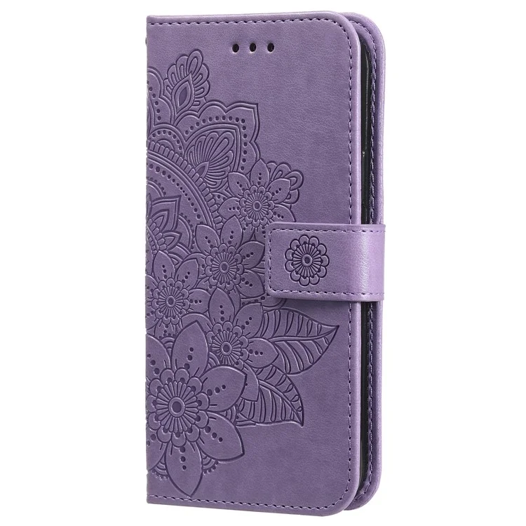For Oppo Reno11 5G (Global) Magnetic Phone Case Imprinted PU Leather Scratch-proof Shell - Purple