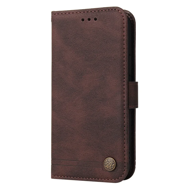 For Xiaomi Redmi Note 14S 4G / Note 13 Pro 4G / Poco M6 Pro 4G Leather Wallet Cases Skin Touch Phone Cover Stand with Strap - Brown