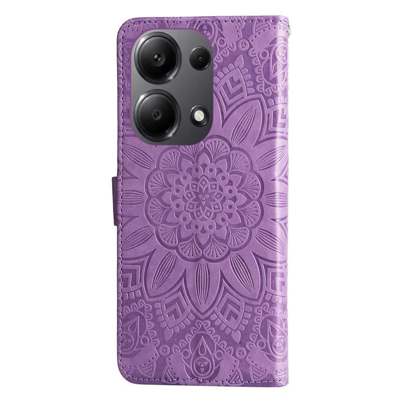 For Xiaomi Redmi Note 14S 4G / Note 13 Pro 4G / Poco M6 Pro 4G Magnetic Phone Case Leather Imprinted Cover - Purple