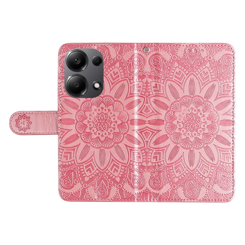 For Xiaomi Redmi Note 14S 4G / Note 13 Pro 4G / Poco M6 Pro 4G Magnetic Phone Case Leather Imprinted Cover - Pink