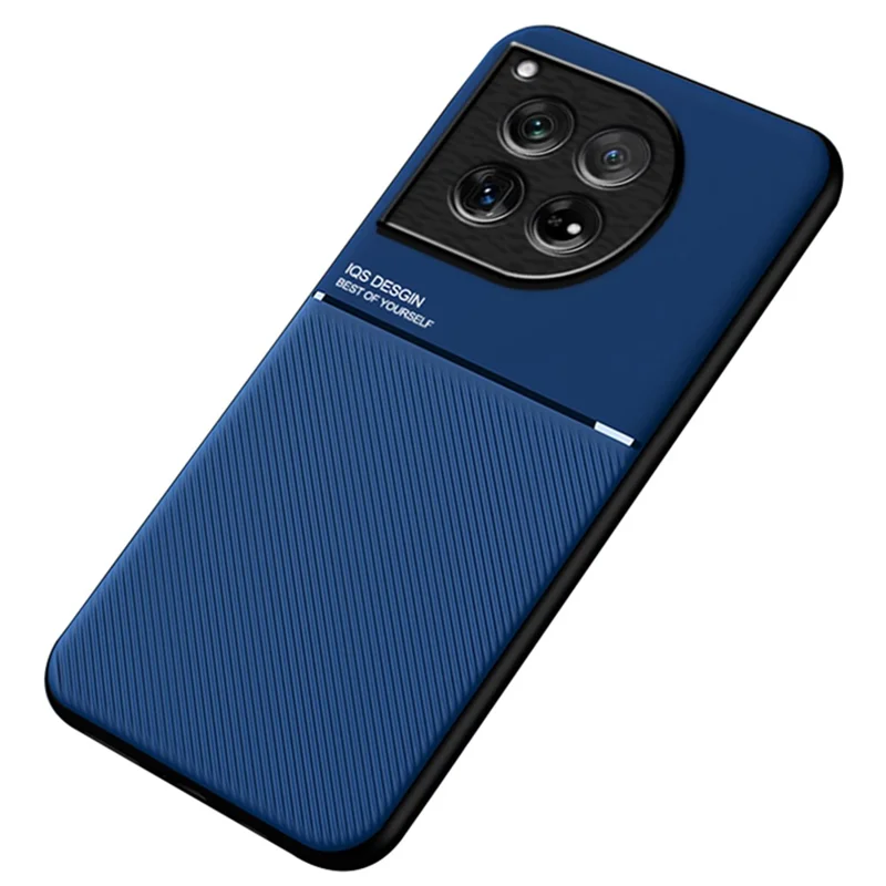 Für OnePlus 12 5G Rückschale PU+TPU+PC Antifingerfett Schutzhülle - Blau