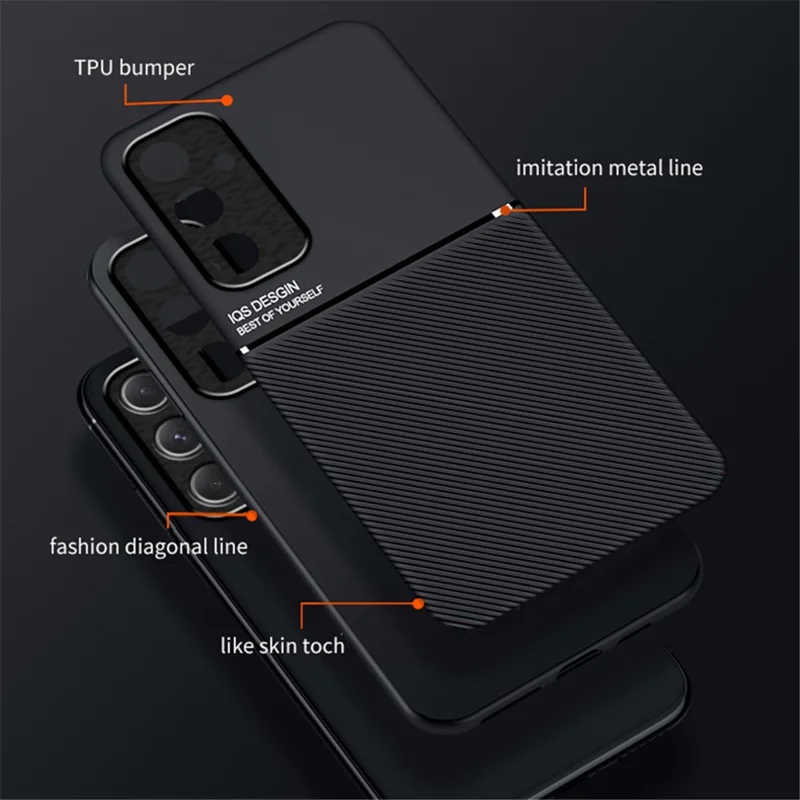 For Samsung Galaxy A55 5G Bagdæksel i PU+TPU+PC Stødfast Mobiltelefondæksel - Blå