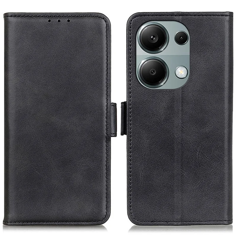 Pour Xiaomi Redmi Note 13 4G Étui en cuir avec support Fermeture magnétique Flip Cover - Noir