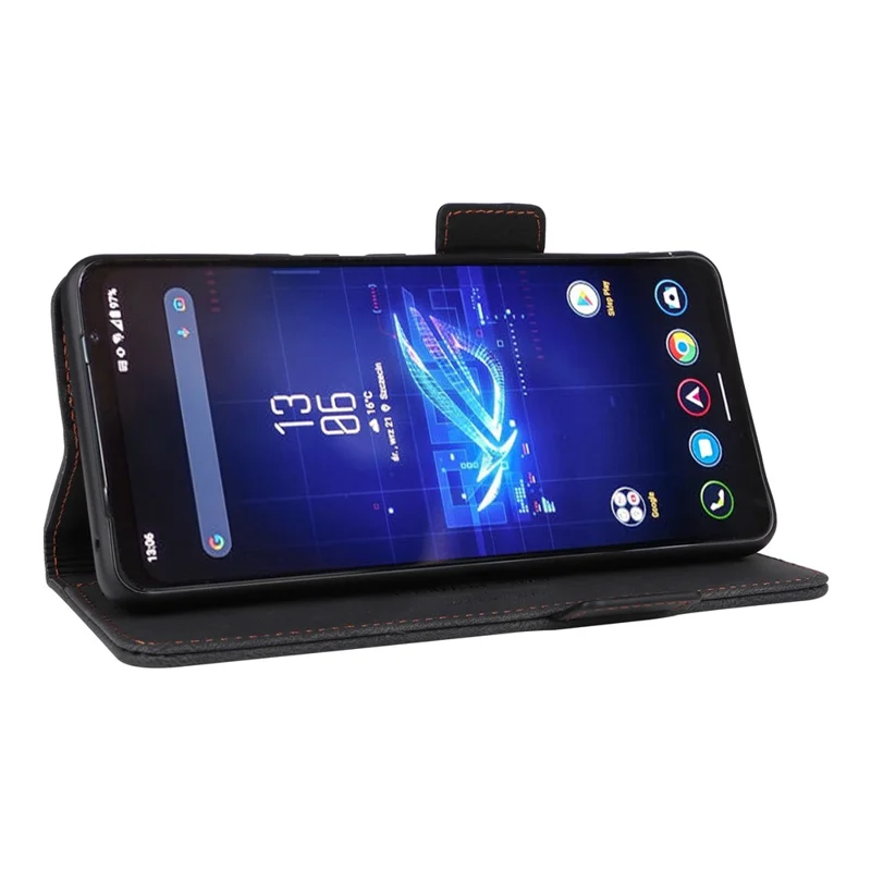 For Asus ROG Phone 8 5G / Phone 8 Pro 5G Case Folio Flip Leather Phone Cover Wallet Stand - Black