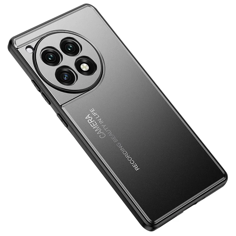 For OnePlus Ace 3 5G / 12R 5G Phone Case TPU+Aluminium Alloy Heat Dissipation Back Shell - Black
